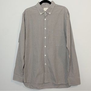 Billy Reid Black/Mustard Yellow Plaid Slim Cut Button Down Shirt